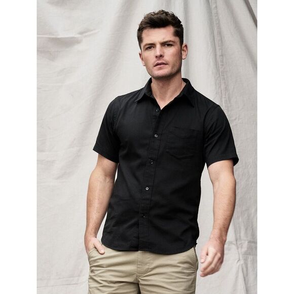 ✨BUCK MASON DRAPED TWILL S/S ONE POCKET SZ LARGE SHIRT✨ - Picture 1 of 11